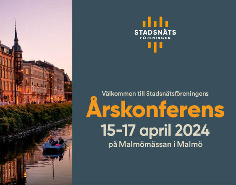 15-17 april är det äntligen dags för Stadsnätsföreningens största konferens, Årskonferensen, som i år arrangeras i år på Malmömässan i Malmö.